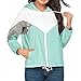 Manteau léger à capuche coupe-vent pour femme, vert menthe, XXL