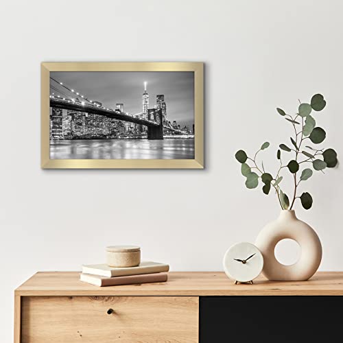 Americanflat 8.5X14 Picture Frame In Gold - Engineered Wood With Shatter Resistant Glass - Horizontal And Vertical Formats For Wall #TOP3