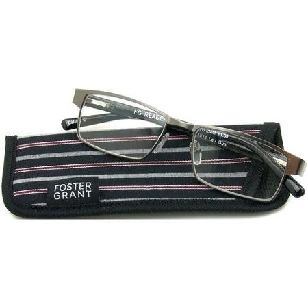 Foster Grant Leo Gun Men's Reading Glasses with Case +1.50
