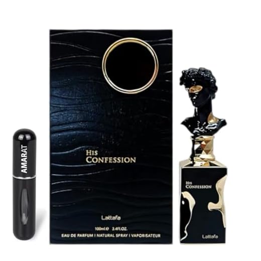 Perfume His Confession Original 100ML, Perfume Árabe para Hombre de Larga Duración, Eau Da Parfum, Incluye Atomizador 5ML, Notas de Vainilla, Ámbar, Pachulí y tonka beans (His Confession)