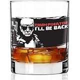WHISKEY GLASS | I'LL BE BACK | RESTAURANT QUALITY HEAVY CHIP RESISTANT 11OZ ROCK GLASSES | MADE IN USA