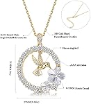Sllaiss 18K Gold Plated Hummingbird Pendant Necklace for Women Circle Necklace, Animal Necklace Crystals from Austria,Jewelry Gifts for Christmas