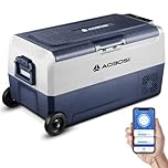 AAOBOSI 36L Car Fridge Freezer Dual Zone, Car Refrigerator 3 Way, Camping Freezer -20°C-20°C, with Wireless Connection, Compressor Fridge 12/24V DC and 100-240V AC for Campervan,Travel,RV,Camping,Boat