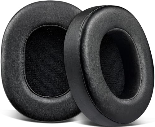 Almohadillas de reemplazo SOULWIT para auriculares Bluetooth Mpow H7, cojines para orejas con cuero proteínico suave y espuma viscoelástica de alta densidad - Negro miniatura 1