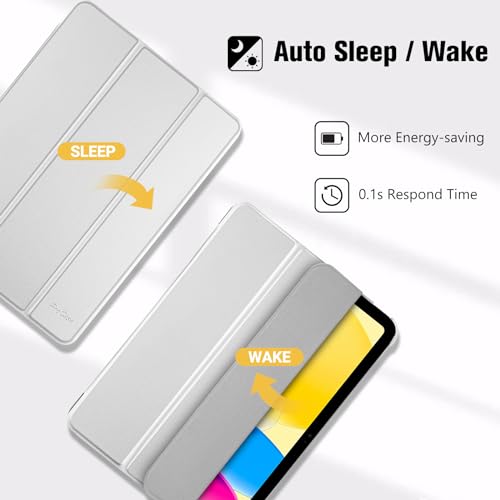 undefined ProCase iPad 11世代/10世代 ケース iPad(A16)11インチ 2025/10.9インチ 2022通用 軽量 耐衝撃 三つ折り スタンド スマートカバー(シルバー) の商品画像 3