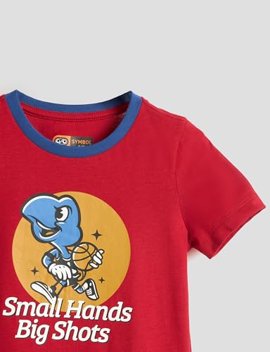 Image of Amazon Brand - Symbol Boys 100% Cotton Graphic Printed Half Sleeves T-Shirt | Age 2-6 Years