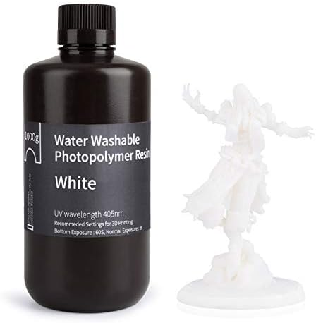 ELEGOO Water Washable Rapid 3D Printer Resin LCD UV-Curing Resin 405nm Standard Photopolymer Resin for LCD 3D Printing 500Gram Clay Grey