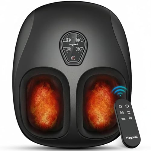 2026 Upgraded Shiatsu Foot Massager with Heat and Compression, FSA Eligible HSA Store Eligible, Remote Control, Foot Massager for Plantar Fasciitis, Neuropathy,Valentine's Day Gifts, Men, Women