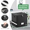 DocSafe Vinyl Record Storage Box with Lock,Fireproof&Water Resistant Record Organizer Storage for 100+ Single Records(12-inch),Collapsible Storage Crate with Lid&Handles for Valuable Album Collection #1