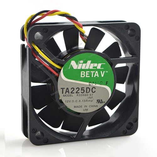 DJHAQDM para Nidec TA225DC R33960-57 12V 0.13A 6cm 6010 3-Wire Ventilador refrigeración