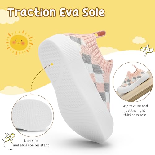 Image of BACSAC Baby Toddler Unisex Infant Shoes Boys Girls Beige Mesh Breathable Non-Slip Soles 6-36 Months
