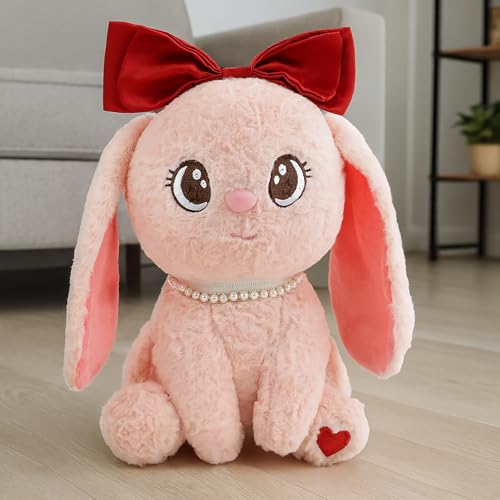 Image of Pink Bunny Rabbit Soft Toy 30CM | Cute Plush Stuffed Animal for Kids, Babies & Toddlers | Soft, Hug-Friendly, Lightweight & Washable Bunny Toy