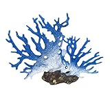 RISHORI 2 Piezas de decoración para Acuario de Arrecife de Coral, simulación de Rama de Coral Marino para pecera, Adornos de Roca de Resina,Azul