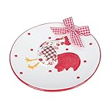 SMASOLO Plato de Postre y Ensalada Plato Redondo Relieve Vajilla Creativa para Fiestas y Cocina Uso para Dulces y Frutas 1 Pieza Rojo