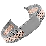 Materiali di alta qualità: realizzato in acciaio inossidabile 316L massiccio ad alta densità, questo bracciale per orologio in metallo offre un'eccezionale resistenza alla ruggine e durata. La raffinata finitura lucida garantisce un tocco delicato sulla pelle e una lucentezza duratura per l'uso quotidiano.