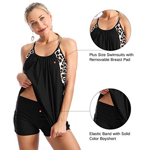 image for Zando Two Piece Swimsuits for Women Plus Size Bathing Suits Tummy Cont