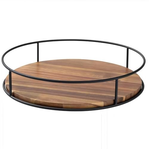 Lazy Susan Turntable for Cabinet,Lazy Susan Organizer,Table Top, Kitchen,Bathroom,Pantry, Spice Organization,Wooden 360°Spinning Tray