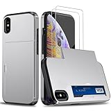 🎄【Comfort】Coque pour iPhone X/iPhone XS avec porte carte est léger et agréable à tenir, et son design de porte-cartes de type portefeuille facilite les déplacements.
