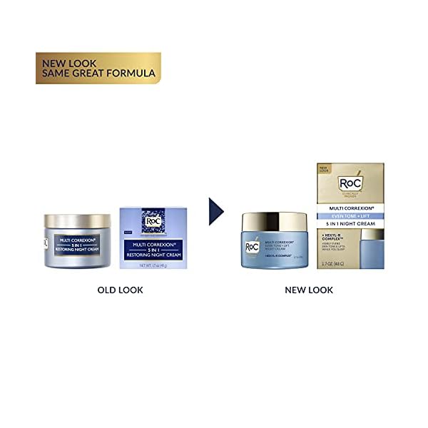 RoC-Multi-Correxion-5-in-1-RestoringAnti-Aging-Facial-Night-Cream-with-Hexinol-17-Oz-Packaging-May-Vary RoC Multi Correxion 5 in 1 Restoring/Anti Aging Facial Night Cream with Hexinol, Stocking Stuffers for Men & Women, 1.7 Ounces (Packaging May Vary)