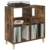 vidaXL Plattenspieler Stand Räuchereiche 82 x 39,5 x 82,5 cm