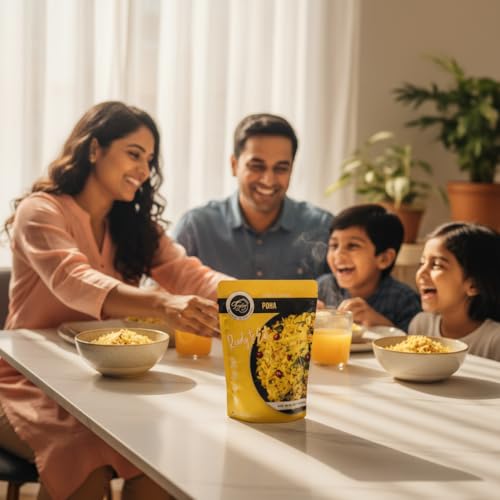 Image of FzyEzy Freeze-Dried Poha - 50g |Authentic Traditional Indian breakfast | Ready-to-Eat Instant Poha| Gluten-Free Poha with No Preservatives | Low calorie breakfast | Just Add Hot Water | Travel-friendly breakfast snack
