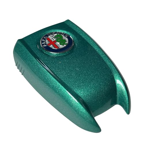 ABS Carbon Fiber Style 3D Color Black Logo Car Smart Remote Key Fob Cover Case Replace for Alfa Romeo Giulia Stelvio Tonale (Color Logo, Green A)… by JUNMEI - Image 5