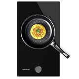 Cecotec Piastra a gas 1 fuoco Bolero Squad GN 1200S Glass Black. 3,5 kW, pronta per gas naturale, vetro nero, griglia completa in ghisa, bruciatore wok tripla corona, accensione elettrica