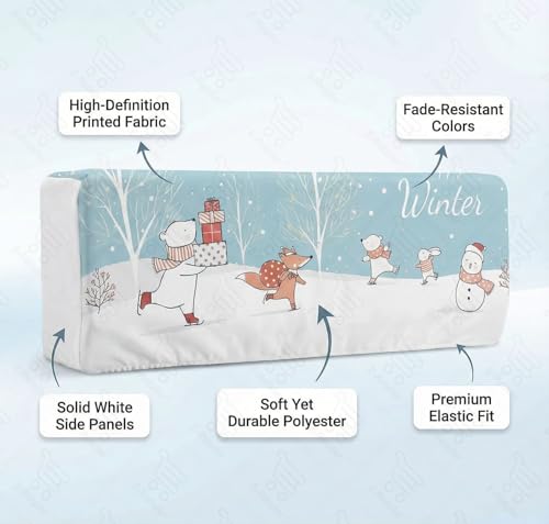 Image of Split AC Cover 1 ton, 1.5 ton to 2 Ton |Designer Digital Print Indoor AC Dust Cover | Stretchable Lycra Fabric | 38x12x9 Inch | Washable Polyester AC Indoor Unit Cover | Dust Dirt Resistant