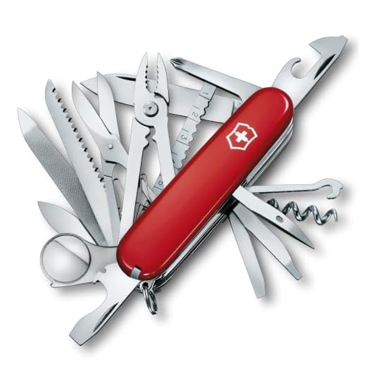 Victorinox Swiss Champ Swiss Army Knife, 33 Functions, Swiss Made Pocket Knife with Large Blade, Screwdriver, Chisel and Combination Pliers - Red