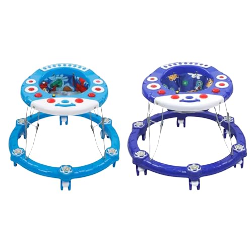 Little Foot Baby Products Musical Activity Baby Walker with Musical Toy Bar Rattles and Activity Toys | Multicolor&White Blue | Combo