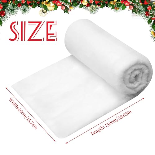 CIYIN Weihnachten Schneedecken, Künstliche Schneedecke, Kunstschnee Deko, Flauschig Schneewatte Decke für Weihnachtsbaum, Winter Display, Party Deko (1.3 x 4.9 Fuß)