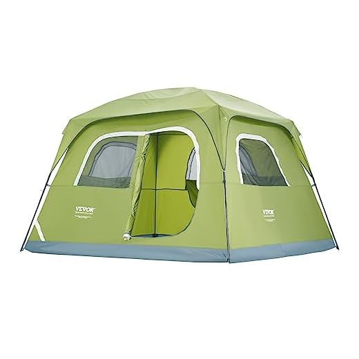 VEVOR Tenda da Campeggio Adatta per 6 Persone ca., Tenda da Campeggio Impermeabile Leggera Facile Installazione con Porta Finestra per Campeggio all'Aperto Famiglie 305 x 275 x 200 cm, Tenda Campeggio