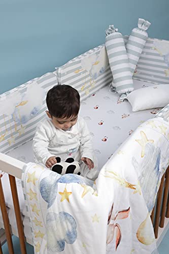 Image of Baby Jalebi Personalized Reversible Soft Organic Cotton Baby Blanket (Up in The Clouds, Initials inchN inch)