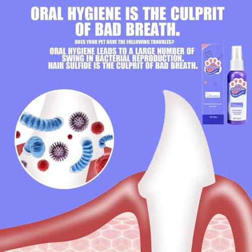 BODYA 2 piezas de 30 ml para perros y mascotas, spray para el cuidado bucal del mal aliento, limpieza de dientes, ambientador, eliminación de placas, limpiador de dientes de mascotas para perros y - imagen 5