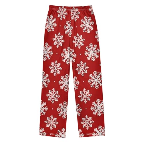 Christmas Pajama Pants Tile Red Snow Tile Long Sleep Pants Lounge Bottoms2