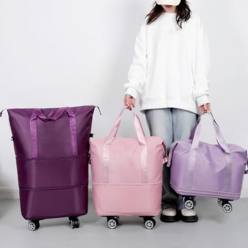 Travel Pulley Rolling Luggage Bag Water Resistant with Multiple Compartments2