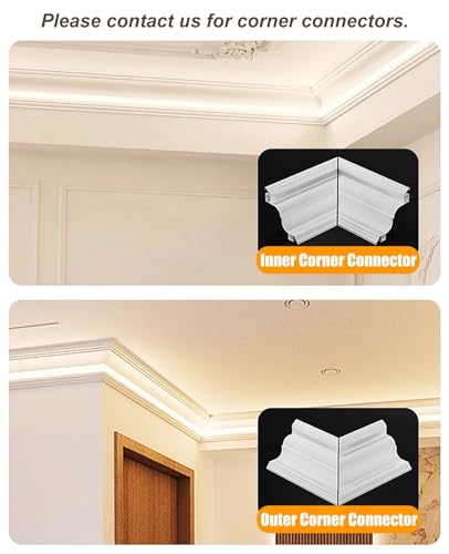 Moldura de Techo y canal de iluminación LED en aluminio de 1,5m con cubierta translúcida 7