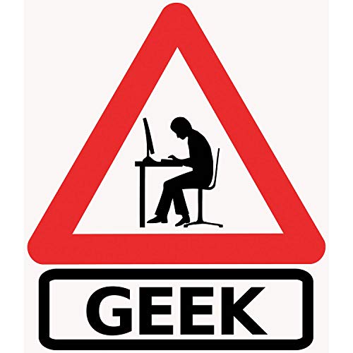 Panneau Attention Geek Fabulous - Grande affiche 91x105cm style rétro gaming