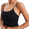 Lemedy Women Padded Sports Bra Fitness Workout Running Shirts Yoga Tank Top (XL, Black)