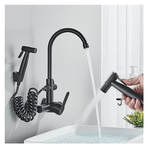 Robinet de cuisine noir double mode avec douchette extractible 360° - 4