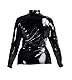 Rubberfashion Lack Hemd - Glanz Lack Langarm Shirt - Shirt für Damen und Herren Lack schwarz M