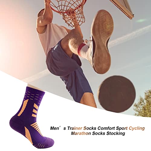 Basketbal Sokken Jeugd Jongens - Ademende wandelsokken voor buitenpaden voor heren,Lichtgewicht vochtafvoerende zweetregulerende sokken Caizhe - Afbeelding 3