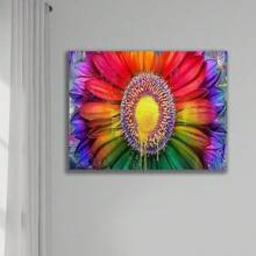 Affiches art mural fleurs arc-en-ciel grand format pour décoration