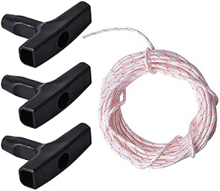 NATUCE Recoil Starter Rope Set 3.5mm * 10M Lawn Mower Pull Cord with 3pcs Starter Handle for Lawn Mower Chainsaw Trimmer Edger Brush Cutter Engine Parts