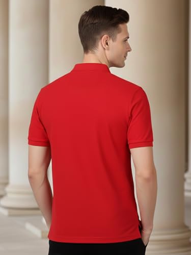 Image of Lux Cozi Men's Cotton Solid Polo Tshirt | Collar Tshirts | Half Sleeves | Stylish & Premium All Day Wear | Pack of 1