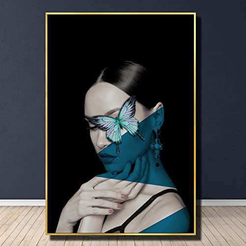 Peintures abstraites de lèvres et stylos pour une toile femme européenne 80x110 cm