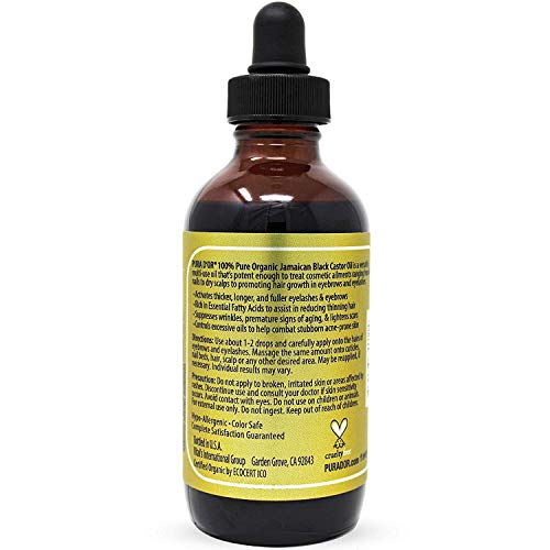 PURA D'OR Organic Jamaican Black Castor Oil, Natural Smoky Scent - Image 3