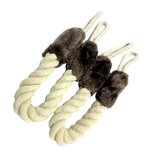 Homoyoyo 2pièces Corde De Butée De Porte Anti-Collision Lot Porte Qui Claque Protection Poignée Décorative Crème avec Extrémités Pelucheuses Marron