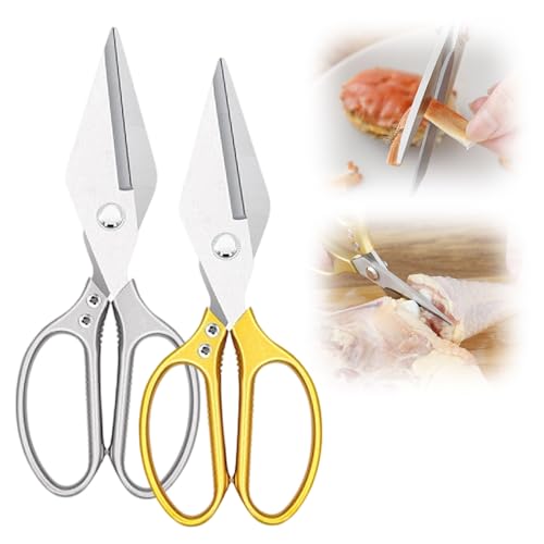 Multifunctional Heavy-Duty Kitchen Shears, Heavy Duty Kitchen Scissors for Food with Ergonomic Handle, Stainless Steel Poultry Shears Culinary Scissors for Chicken Meat Seafood Bone Cutting (Mix)