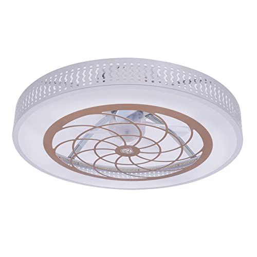Biggittig Ventilador de techo con iluminación, ventilador LED y mando a distancia, 220 V, 3000-4500-6000 K, 6 velocidades ajustables, para dormitorio, salón, cocina